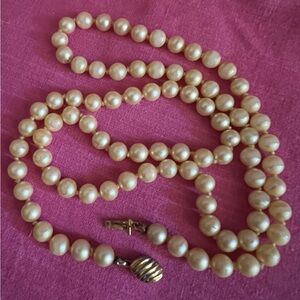 Vintage - Faux Pearls - clasp works - approximately 22 inches